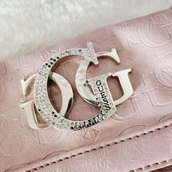 Guess Y2K Pink Mean Girls Embelisshed genuine Leather Wristlet Wallet - Picture 3 of 6